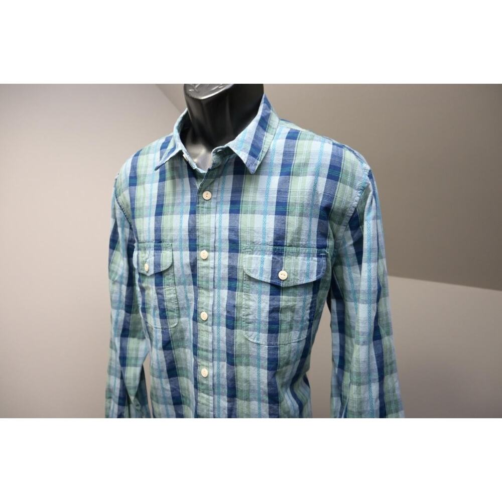 Lucky Brand Big Button Shirt Classic Fit Long Sleeve Plaid Button Up Mens XL